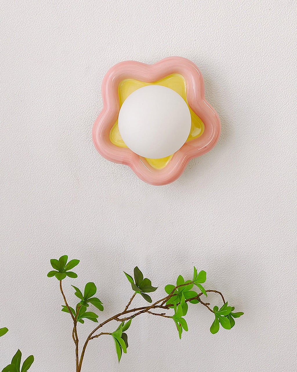 Petani Pink Yellow Flower Wall Light