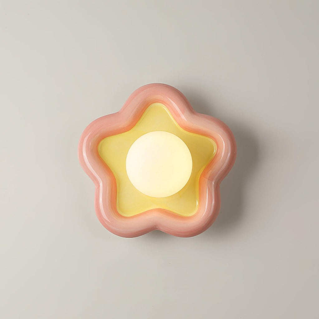 Petani Pink Yellow Flower Wall Light