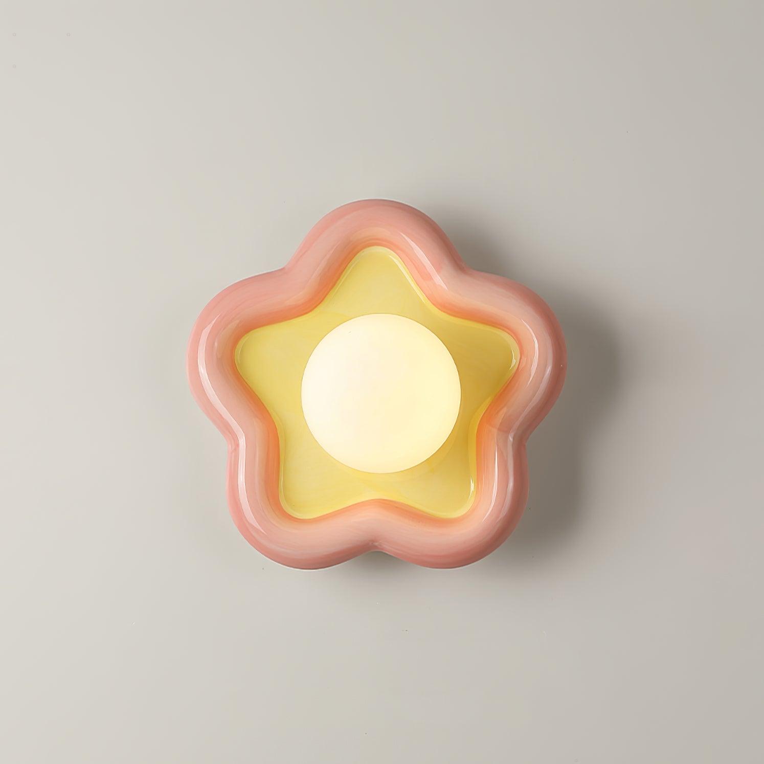 Petani Pink Yellow Flower Wall Light