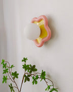 Petani Pink Yellow Flower Wall Light