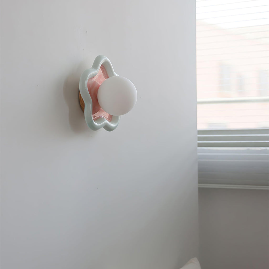 Petani Pink Yellow Flower Wall Light
