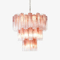 Aurora Chandelier Pink Glass Tubes Layered Modern