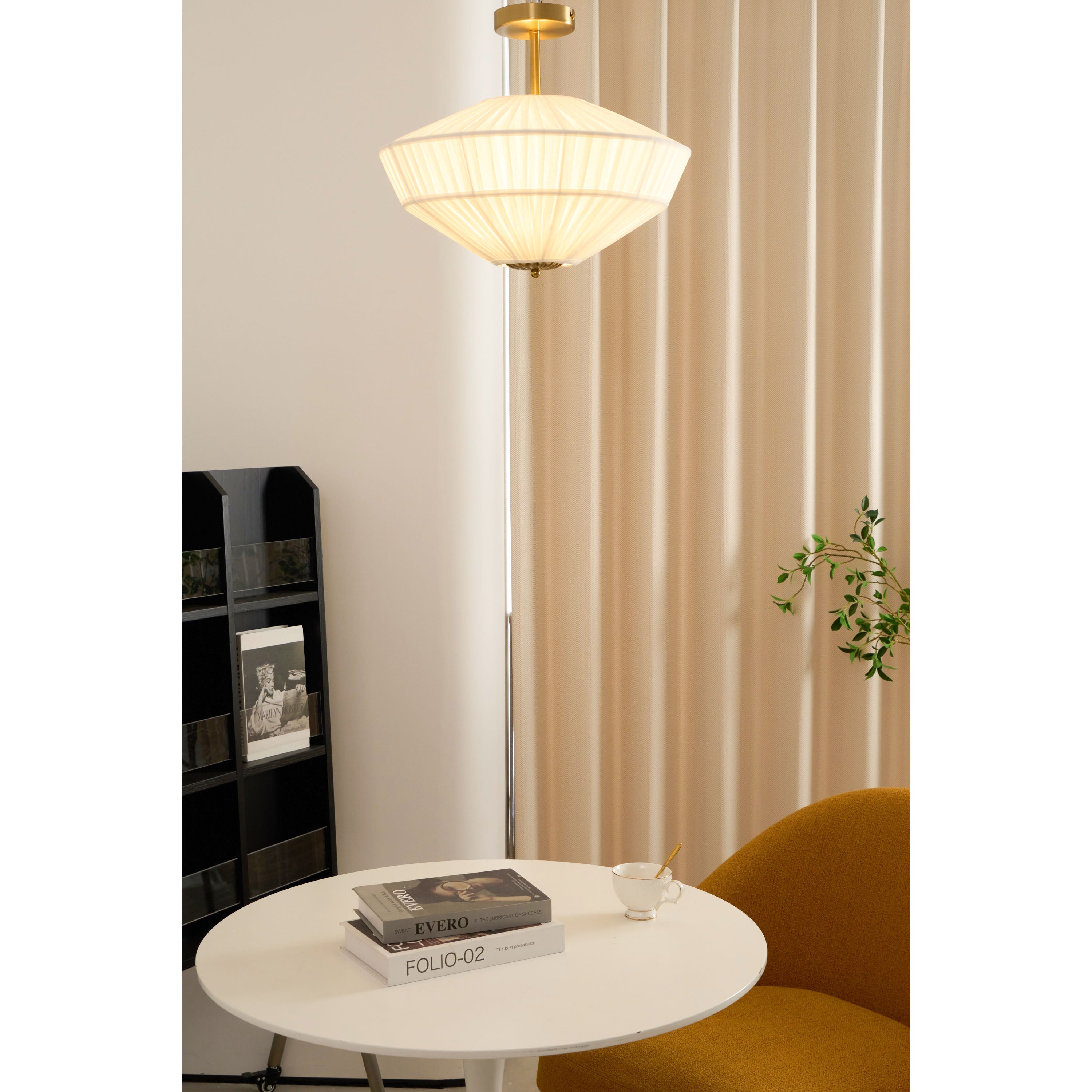 Casoreth Modern Minimalist Pleated Fabric Ceiling Lamp