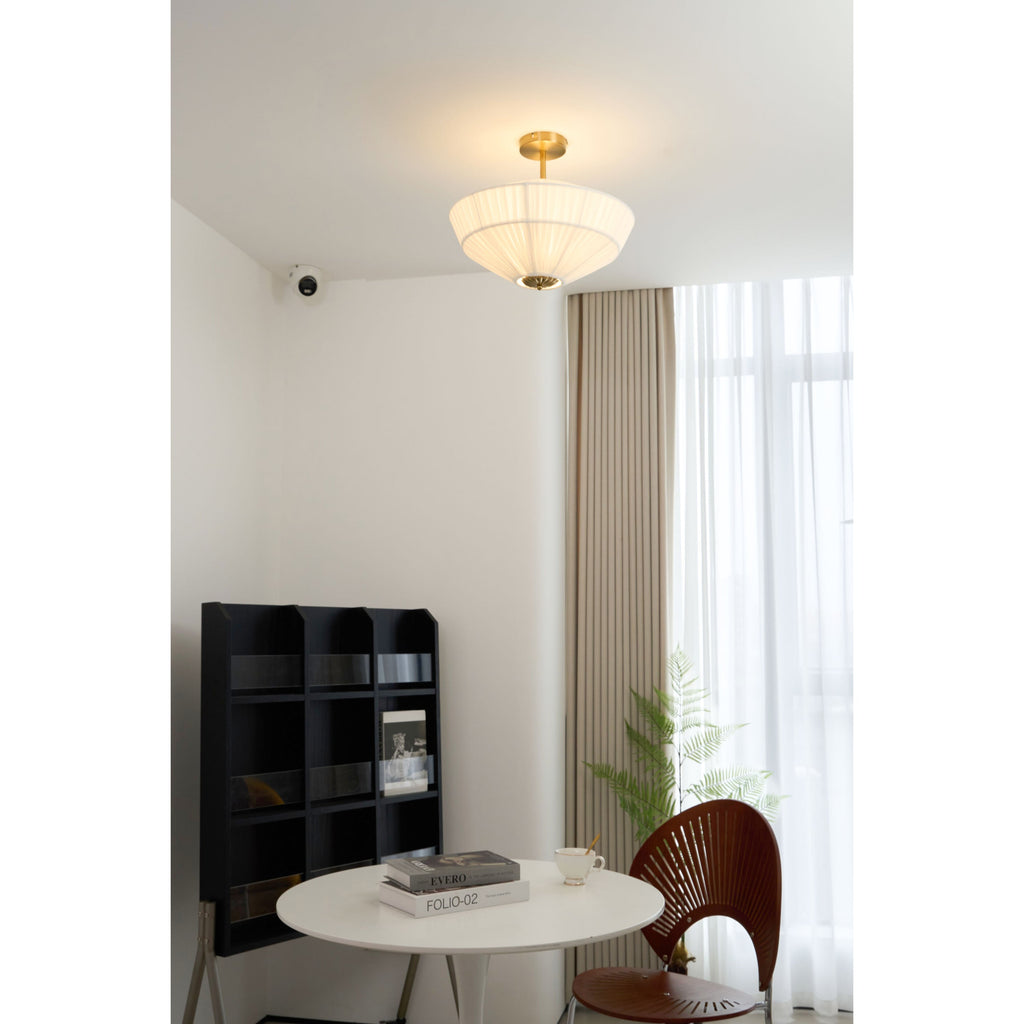Casoreth Modern Minimalist Pleated Fabric Ceiling Lamp