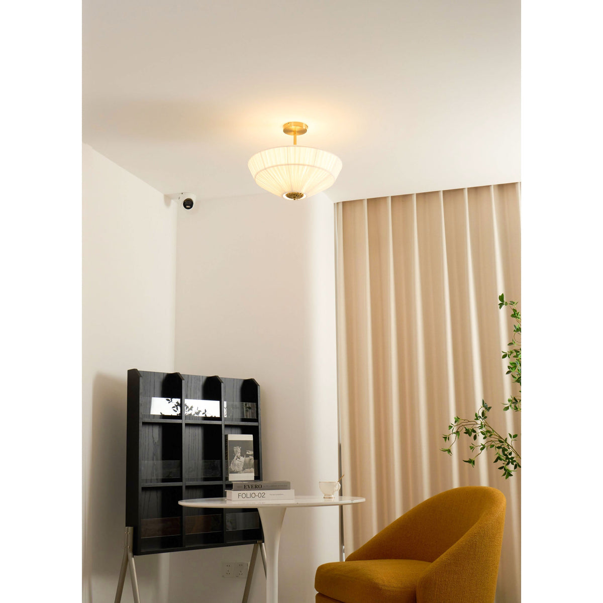 Casoreth Modern Minimalist Pleated Fabric Ceiling Lamp