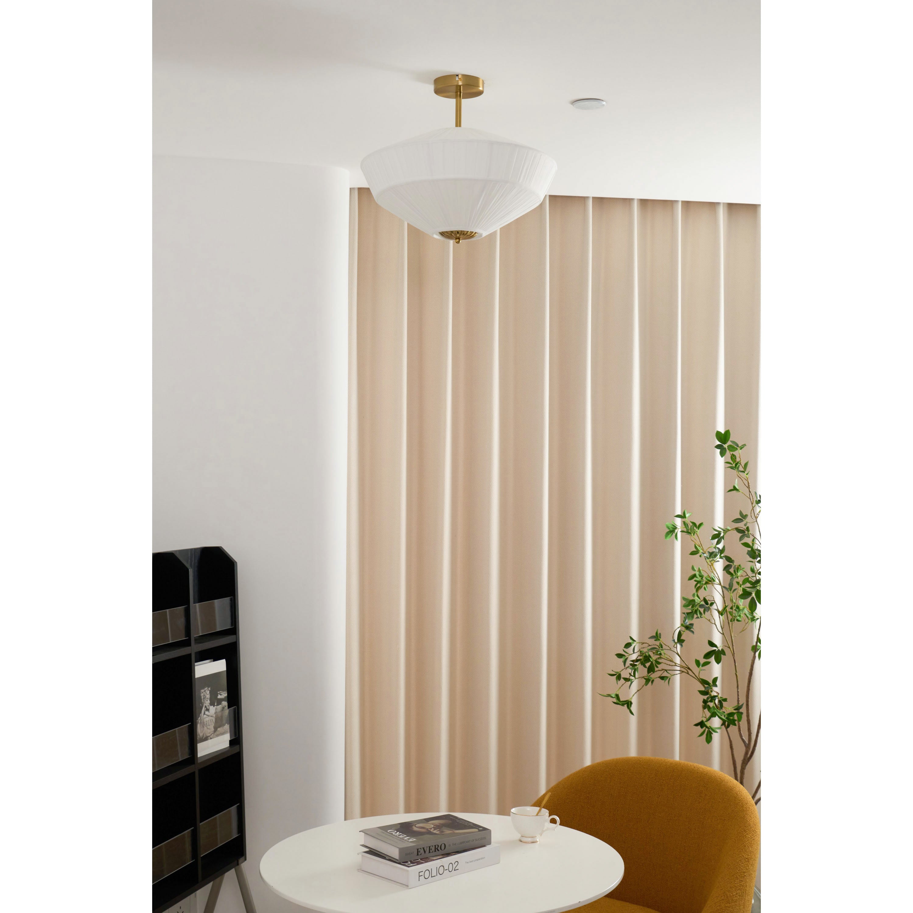 Casoreth Modern Minimalist Pleated Fabric Ceiling Lamp