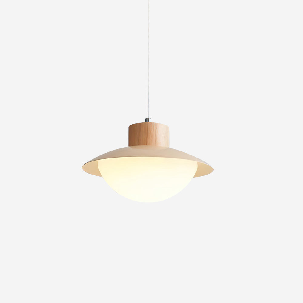 Pendant Lamp and Wood PE Shade Dome Shape Minimalist