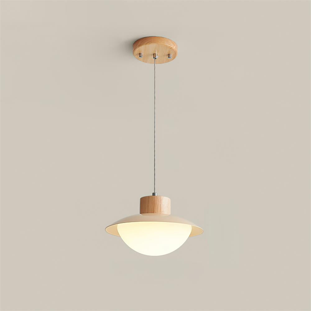 Pendant Lamp and Wood PE Shade Dome Shape Minimalist