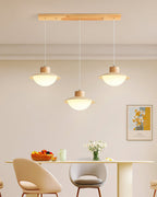 Pendant Lamp and Wood PE Shade Dome Shape Minimalist