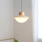 Pendant Lamp and Wood PE Shade Dome Shape Minimalist