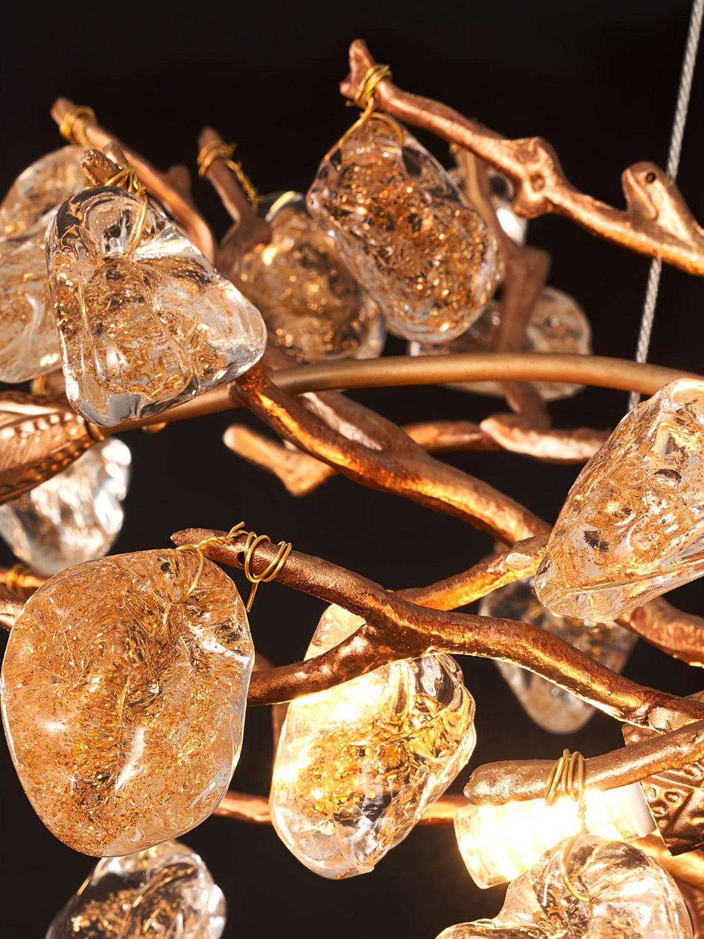 Arborea Brass Branch Crystal Chandelier