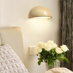 Vethayra Half-Dome Travertine Wall Light