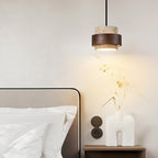 Cumirora Layered Cylinder Travertine Pendant Light