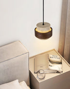 Cumirora Layered Cylinder Travertine Pendant Light