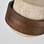 Cumirora Layered Cylinder Travertine Pendant Light