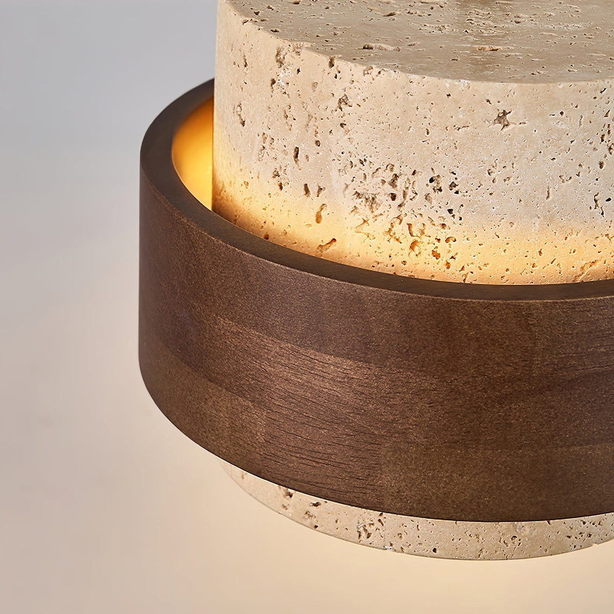 Cumirora Layered Cylinder Travertine Pendant Light