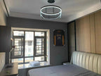 Lustra Chandelier LED Ring Black Glass Modern