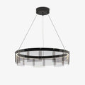 Lustra Chandelier LED Ring Black Glass Modern