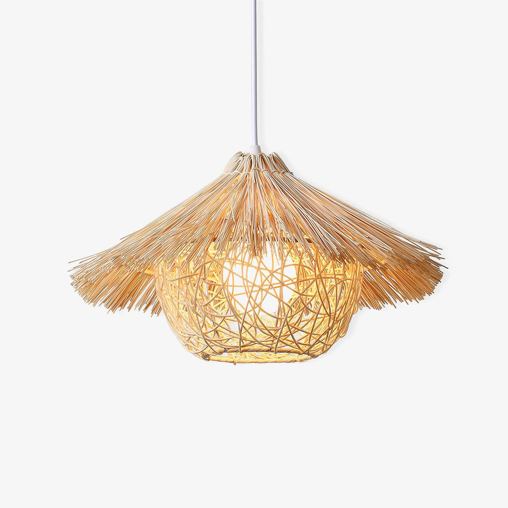 Catala Straw Hat Rattan Pendant Light