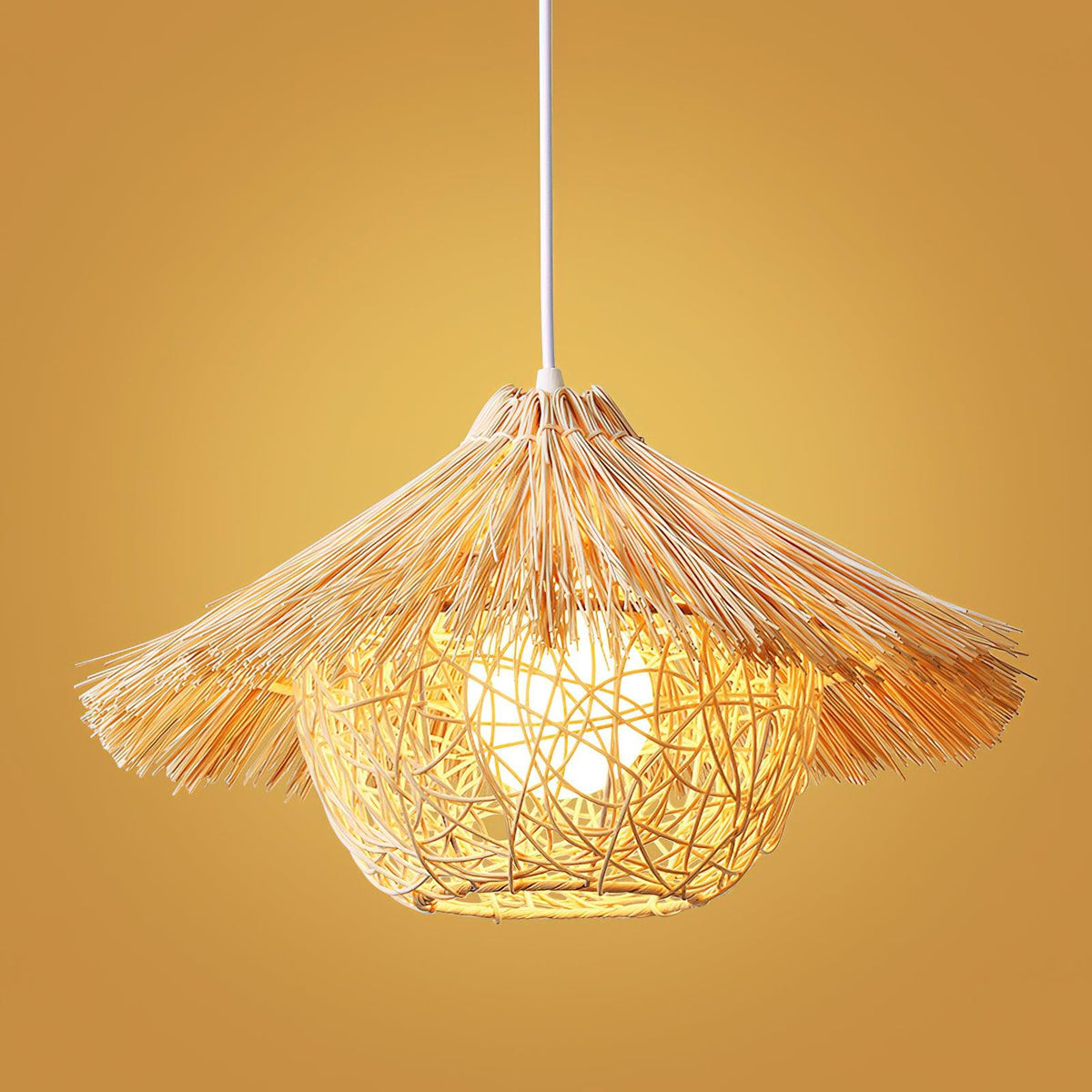 Catala Straw Hat Rattan Pendant Light