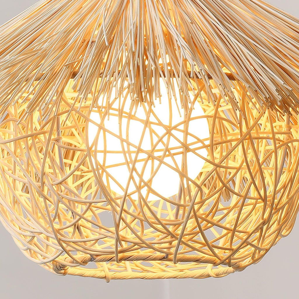 Catala Straw Hat Rattan Pendant Light