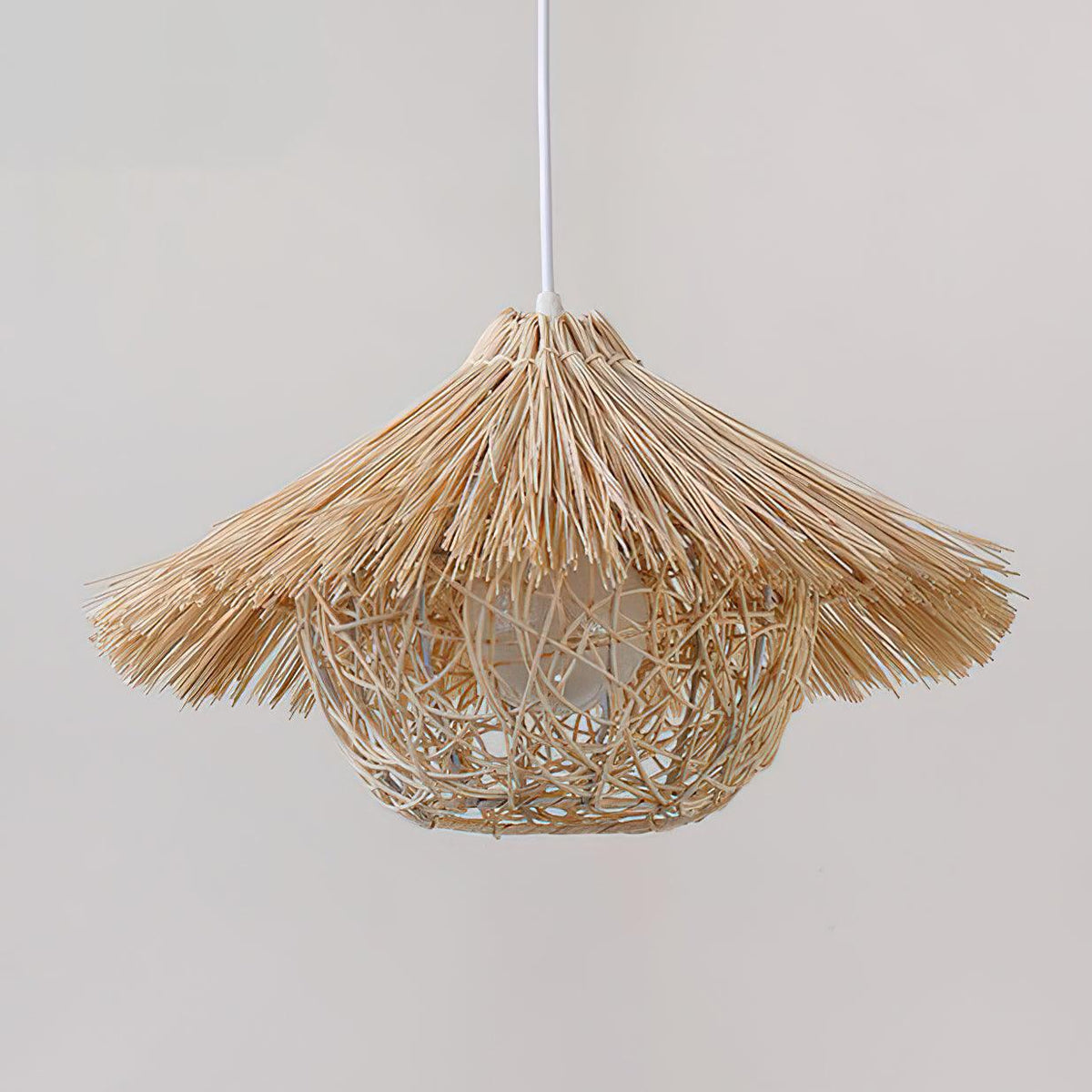 Catala Straw Hat Rattan Pendant Light