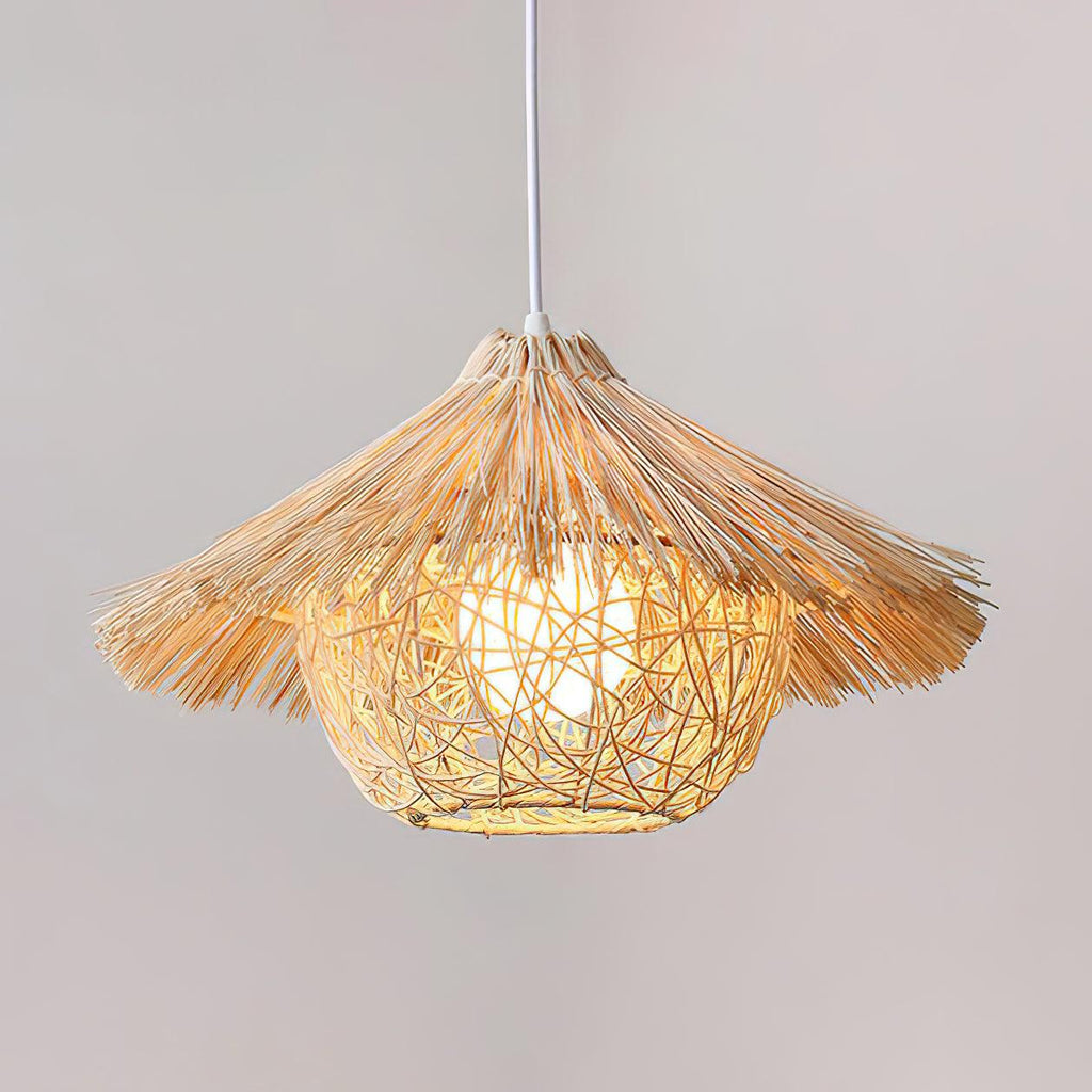 Catala Straw Hat Rattan Pendant Light