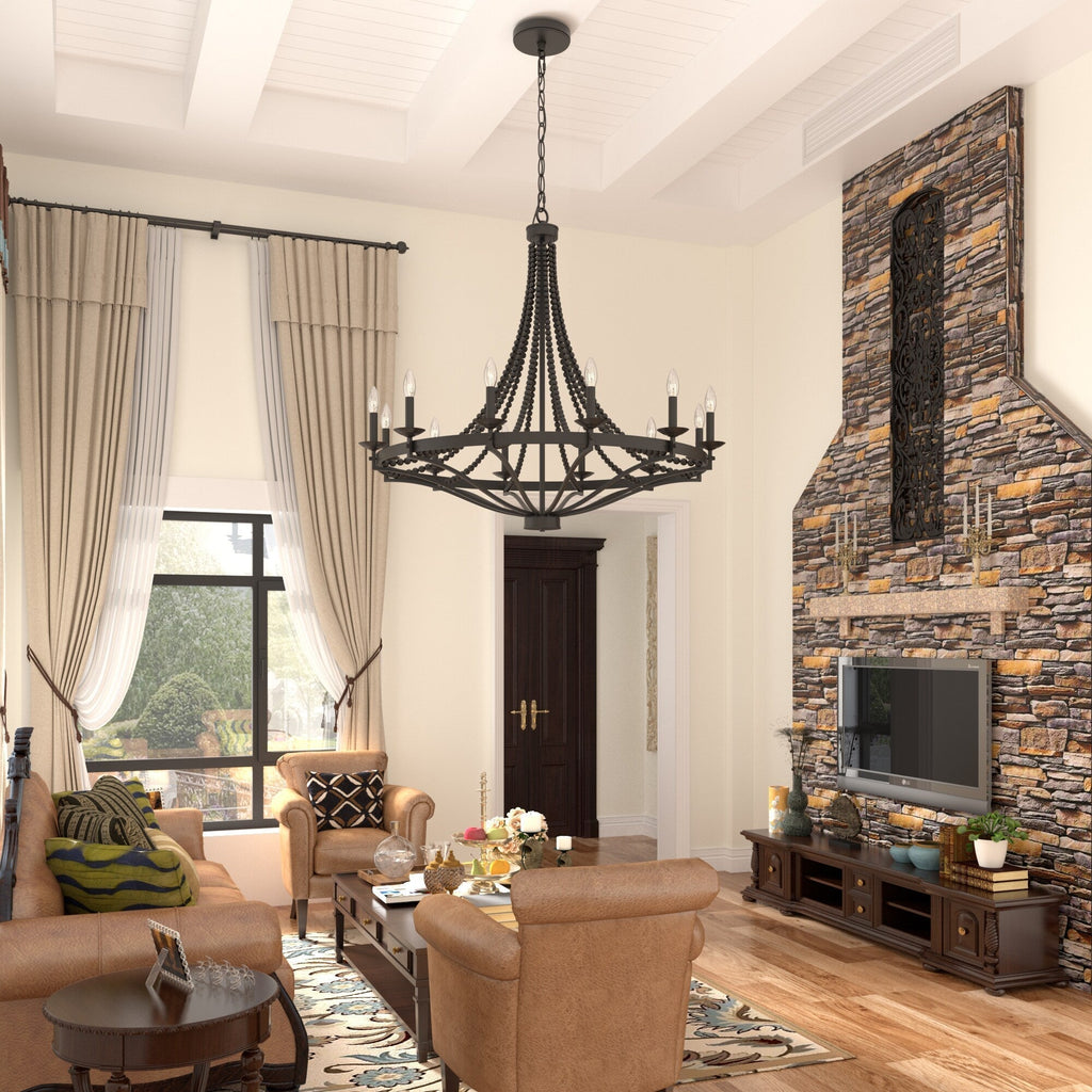 Isoren Vintage Industrial Wooden Chandelier