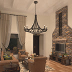 Isoren Vintage Industrial Wooden Chandelier