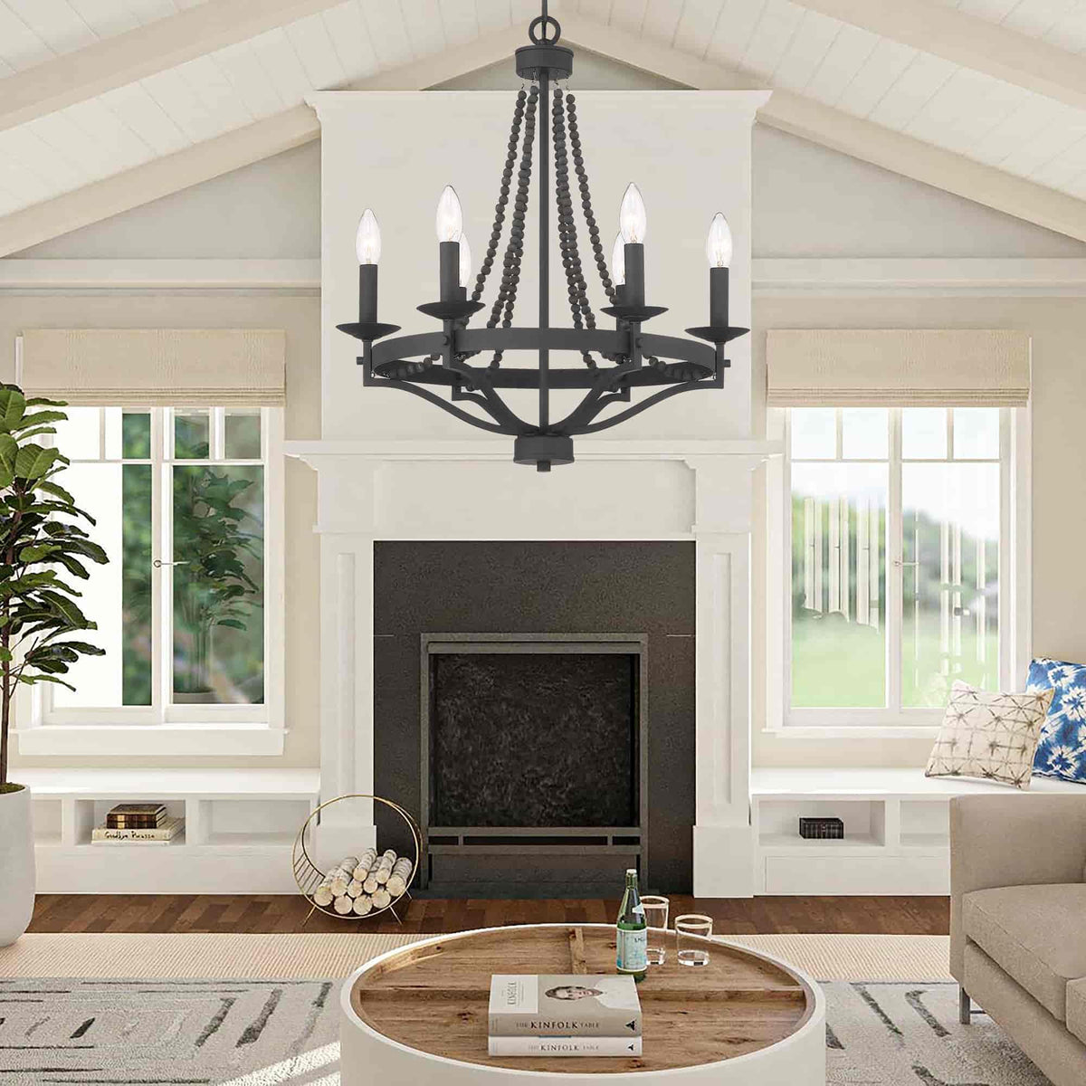 Isoren Vintage Industrial Wooden Chandelier