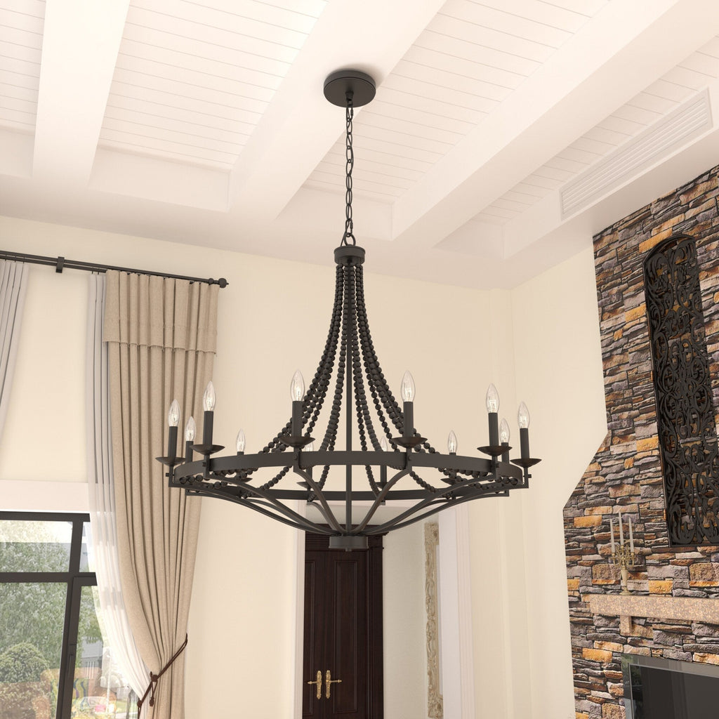 Isoren Vintage Industrial Wooden Chandelier