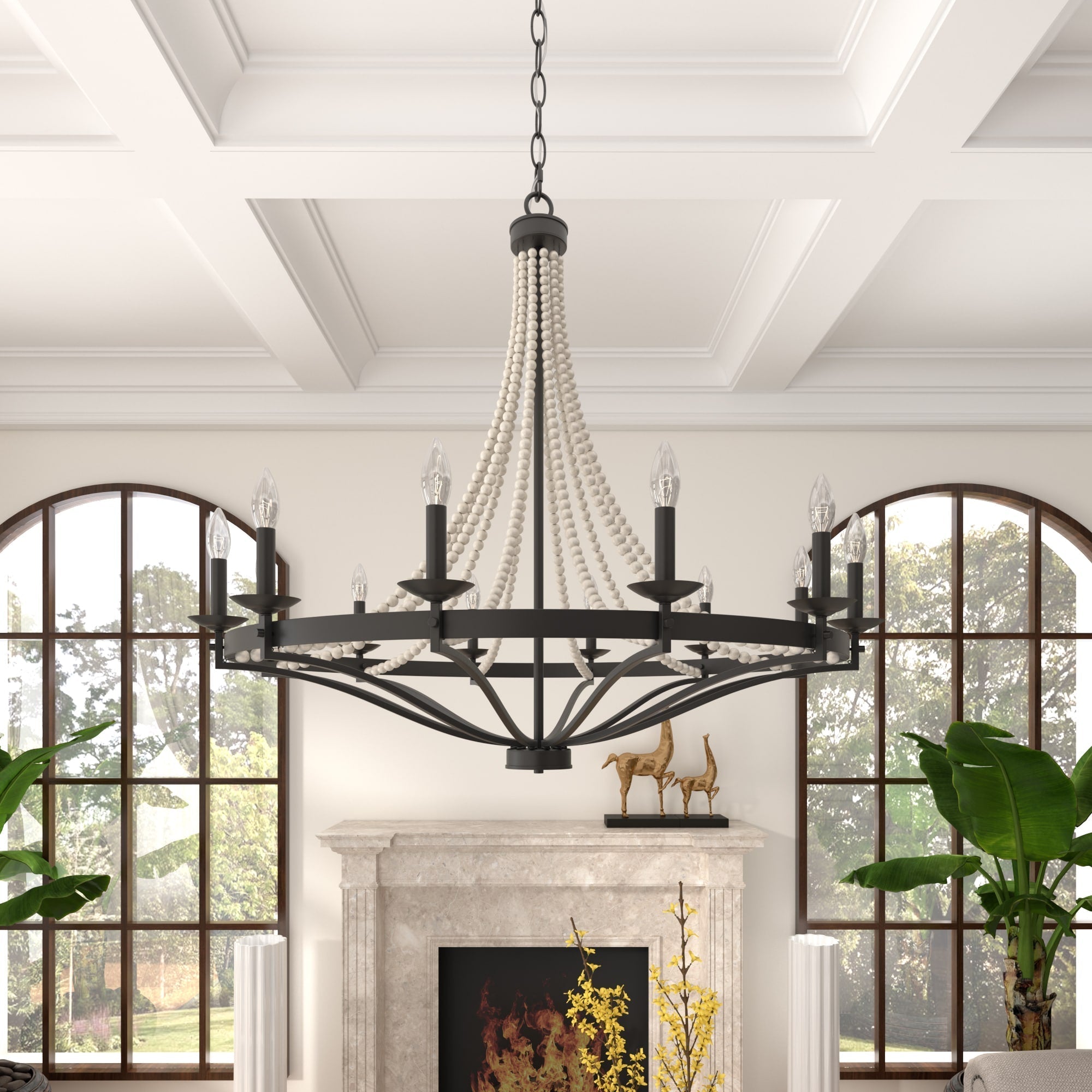 Isoren Vintage Industrial Wooden Chandelier