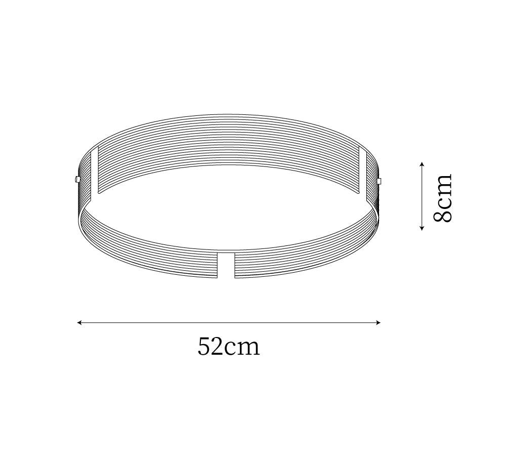 Stripe Brass Ceiling Lamp Circular Frame Modern Bedroom