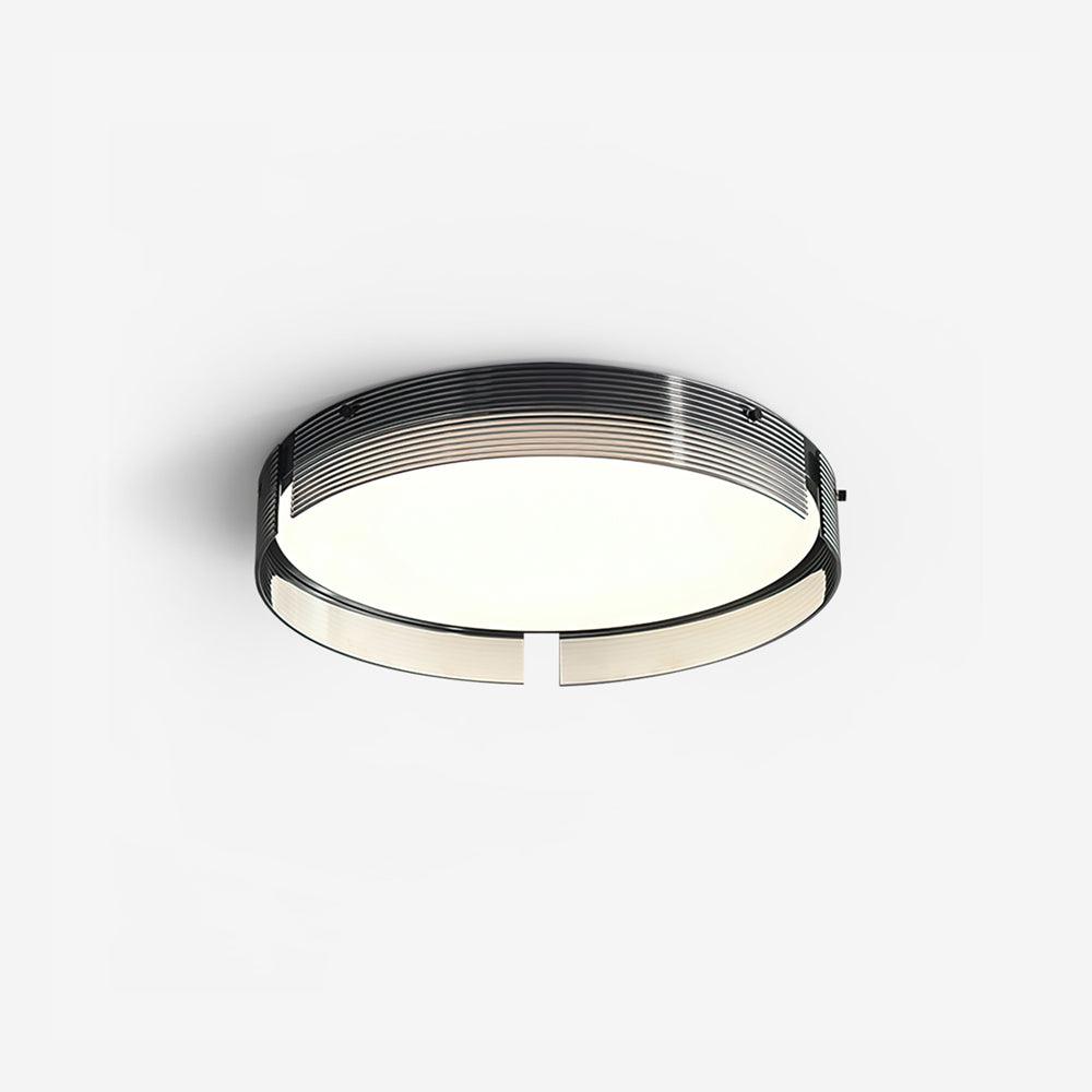 Stripe Brass Ceiling Lamp Circular Frame Modern Bedroom