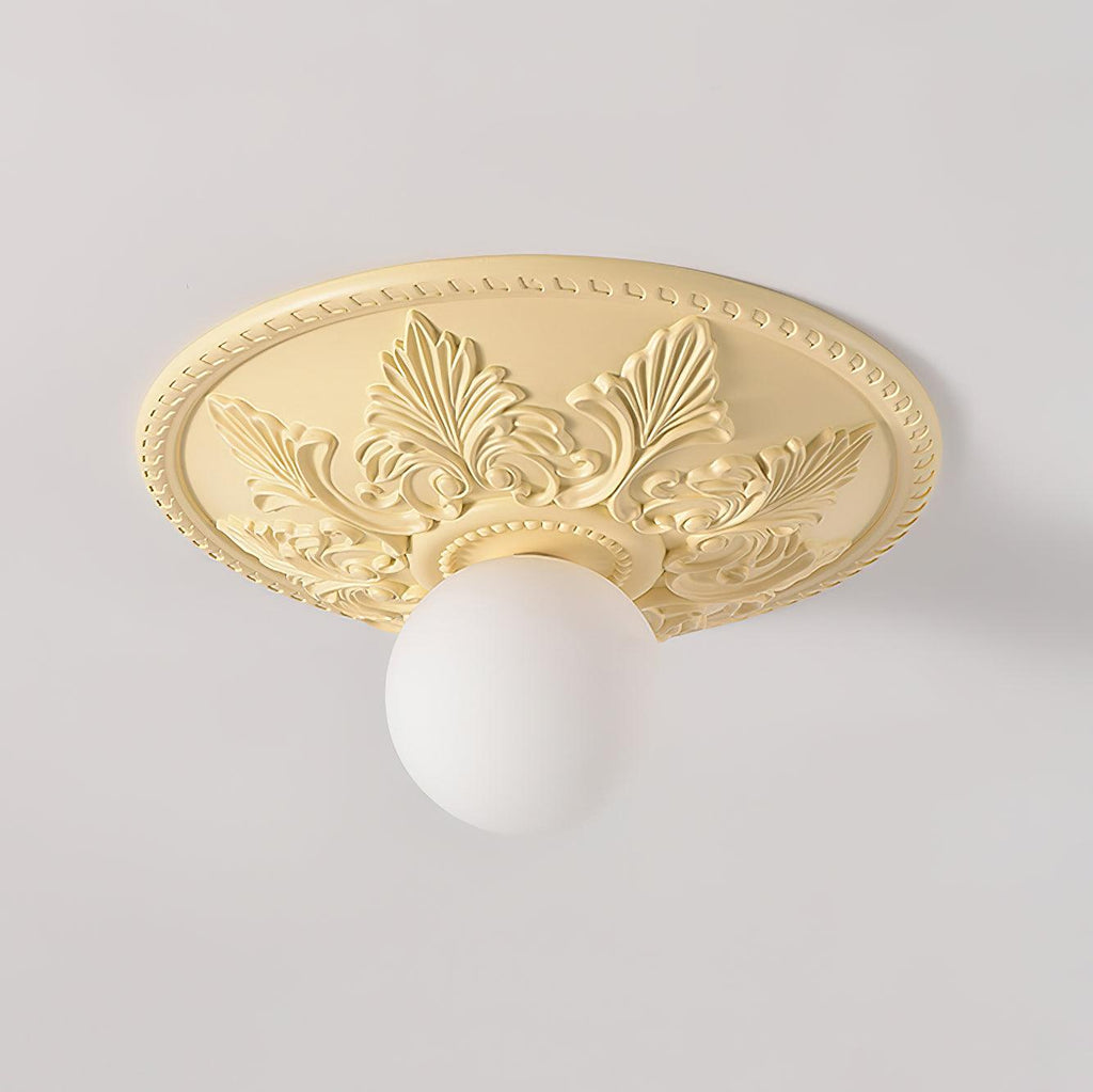 Ceiling Light Resin Canopy Glass Globe Classic Ornate