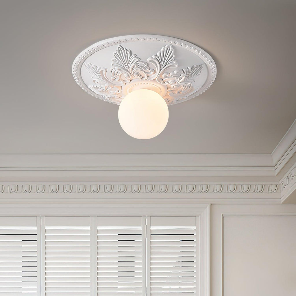 Ceiling Light Resin Canopy Glass Globe Classic Ornate