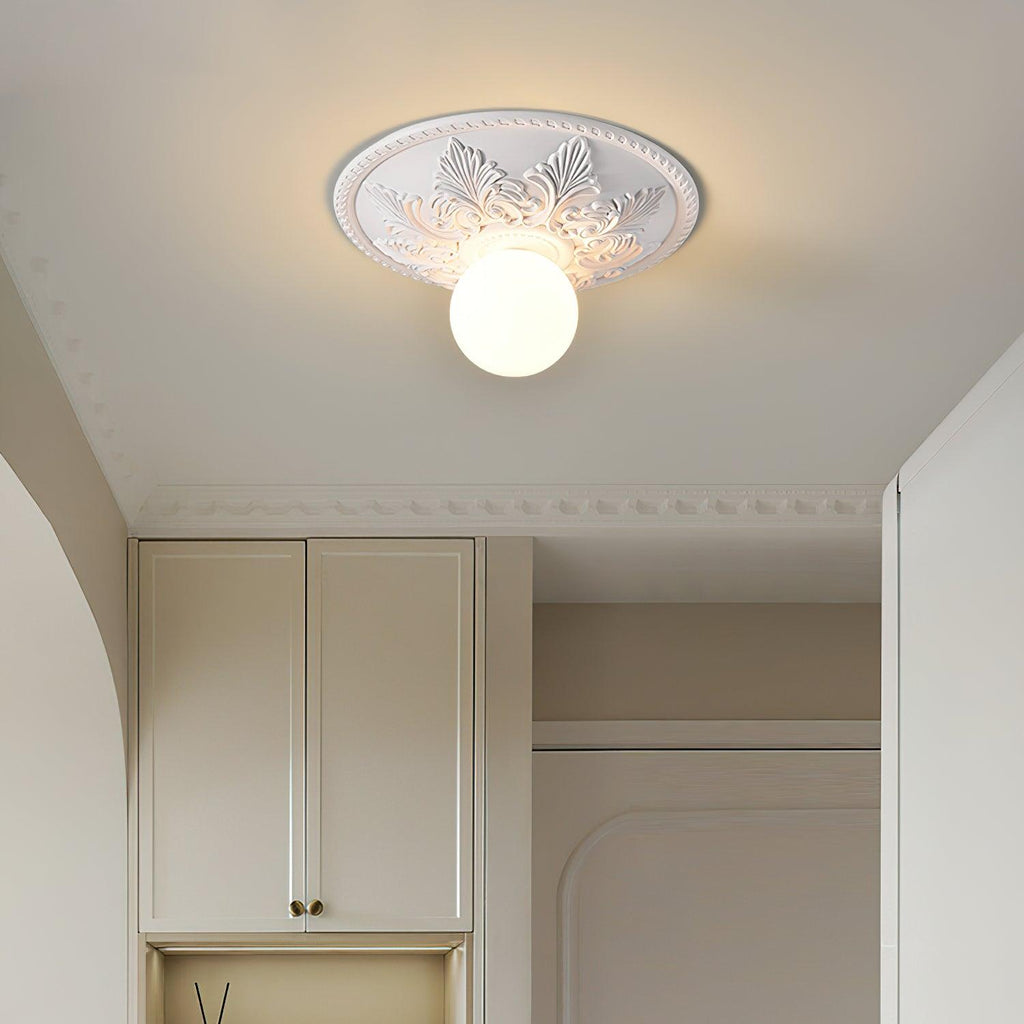Ceiling Light Resin Canopy Glass Globe Classic Ornate