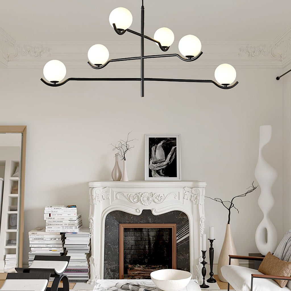 Fayno White Globe Chandelier
