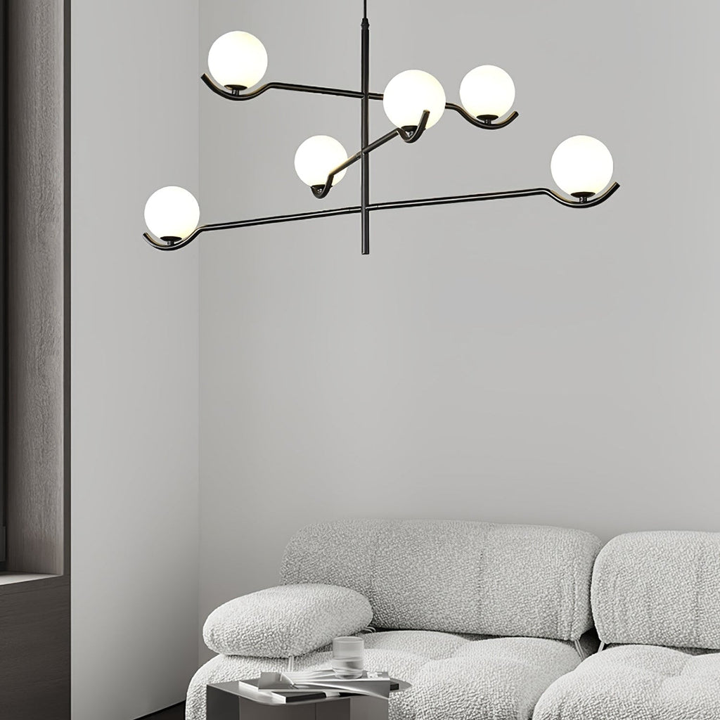 Fayno White Globe Chandelier