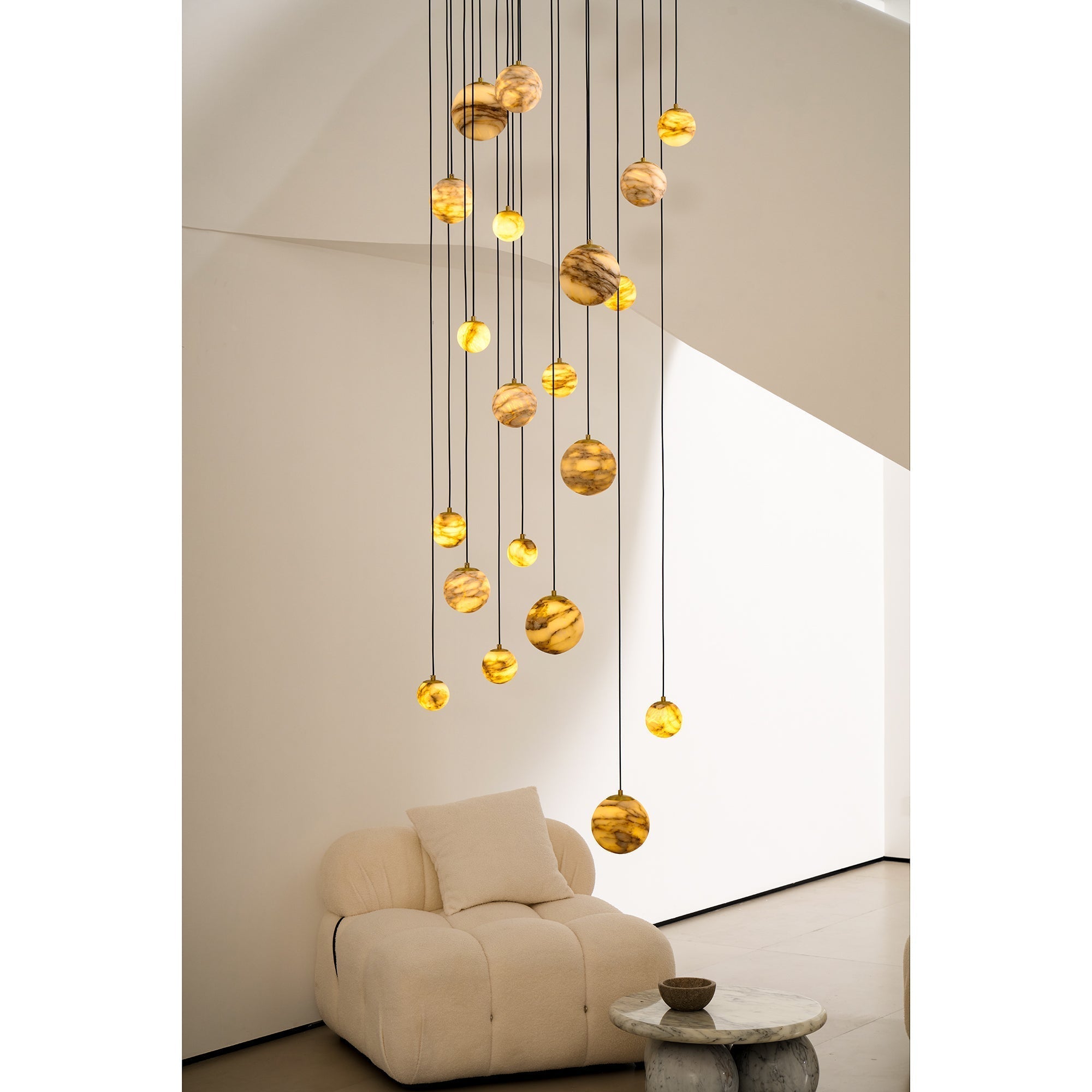 Arsorarae Modern Minimalist Cluster Alabaster Chandelier