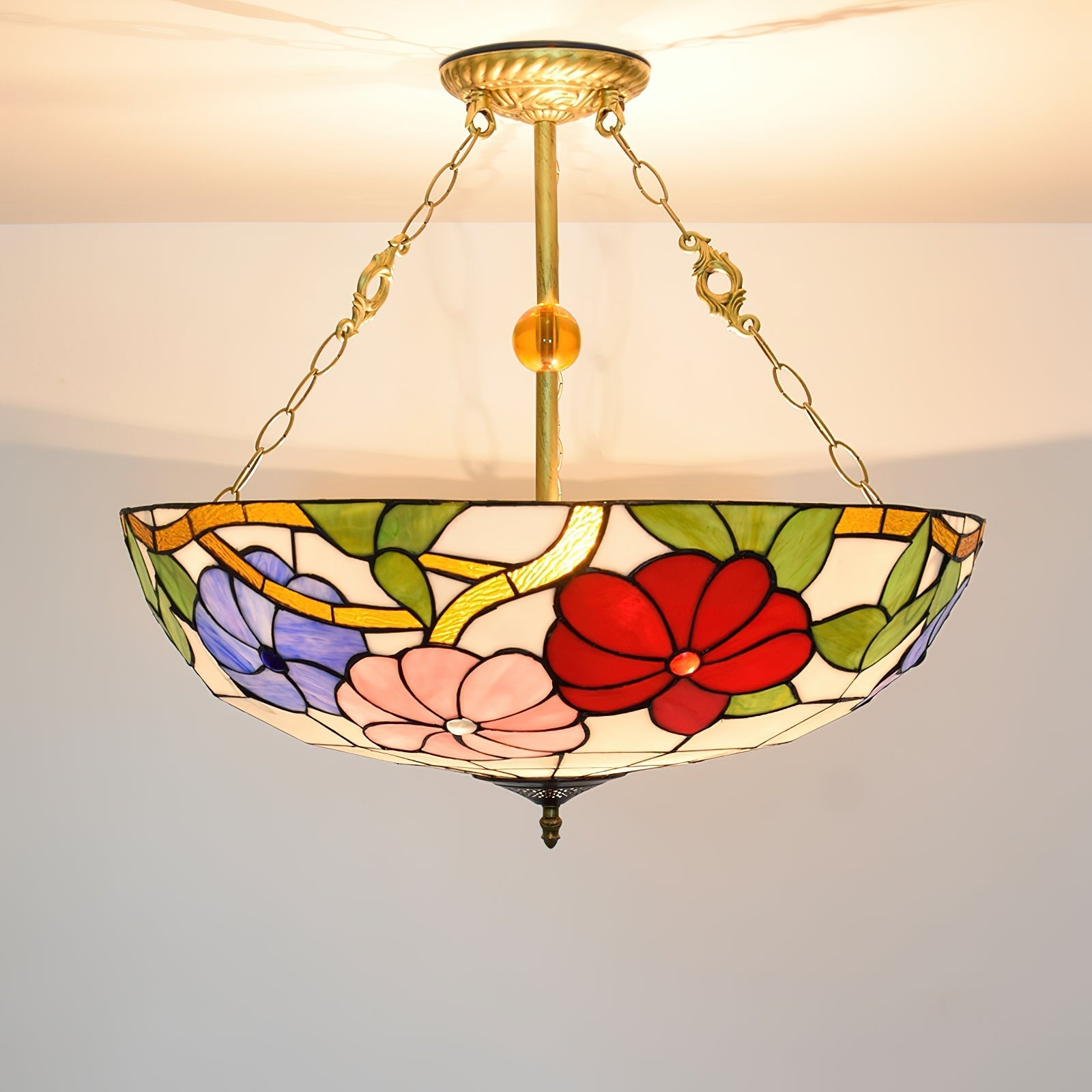 Tiffany   Chandelier Bowl-shaped