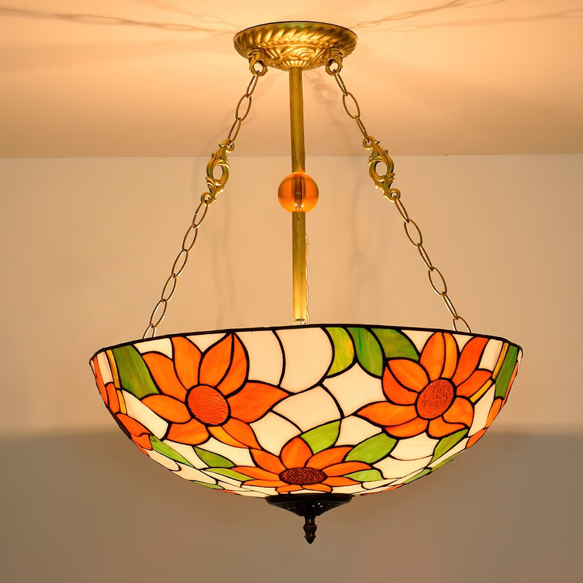 Tiffany   Chandelier Bowl-shaped
