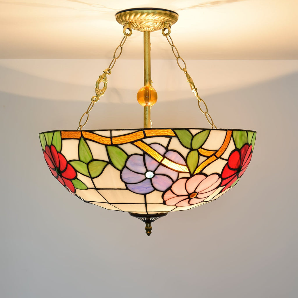 Tiffany   Chandelier Bowl-shaped
