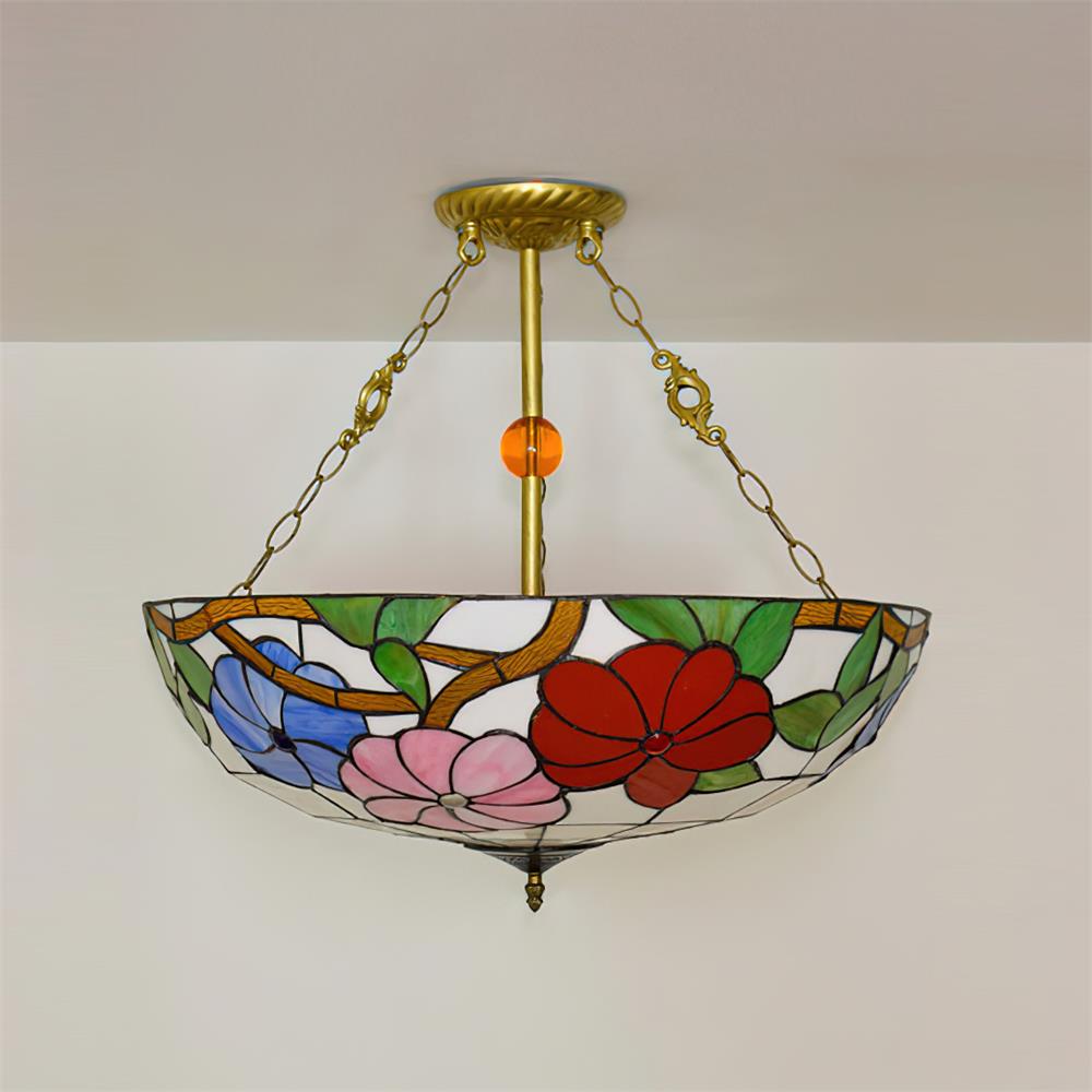 Tiffany   Chandelier Bowl-shaped