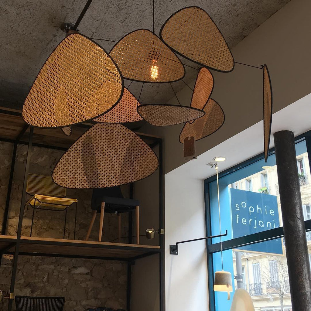 Lustra Pendant Light Rattan Swag Industrial