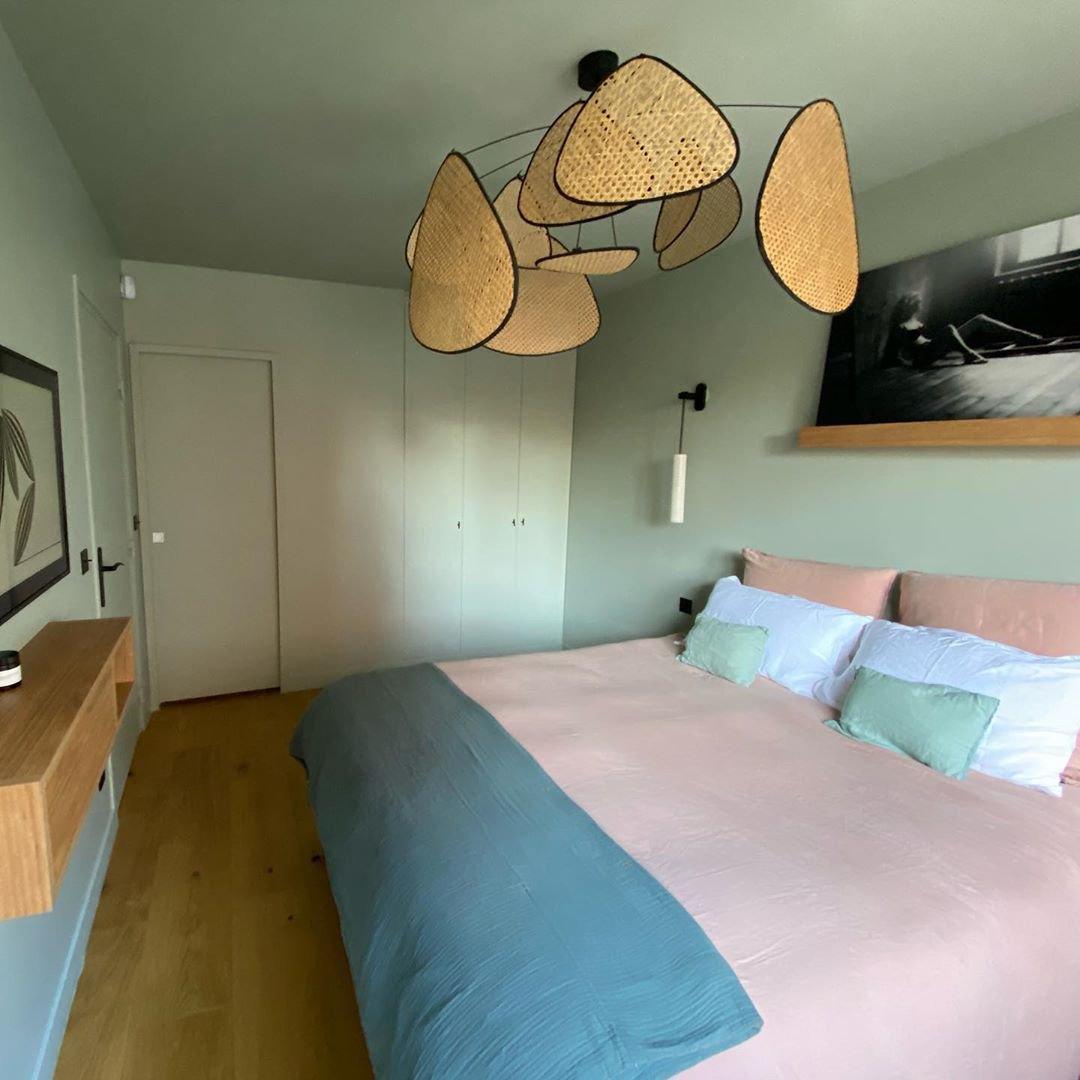 Lustra Pendant Light Rattan Swag Industrial
