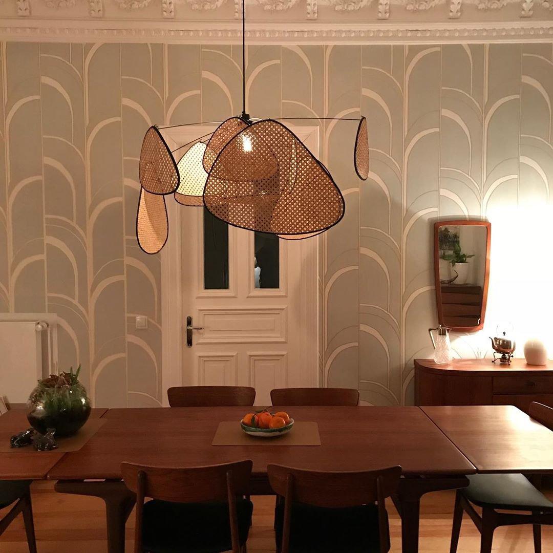 Lustra Pendant Light Rattan Swag Industrial
