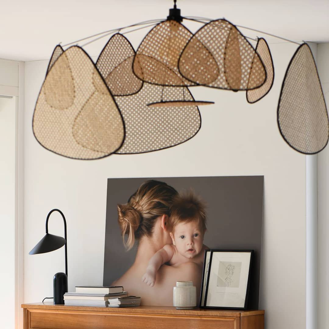 Lustra Pendant Light Rattan Swag Industrial