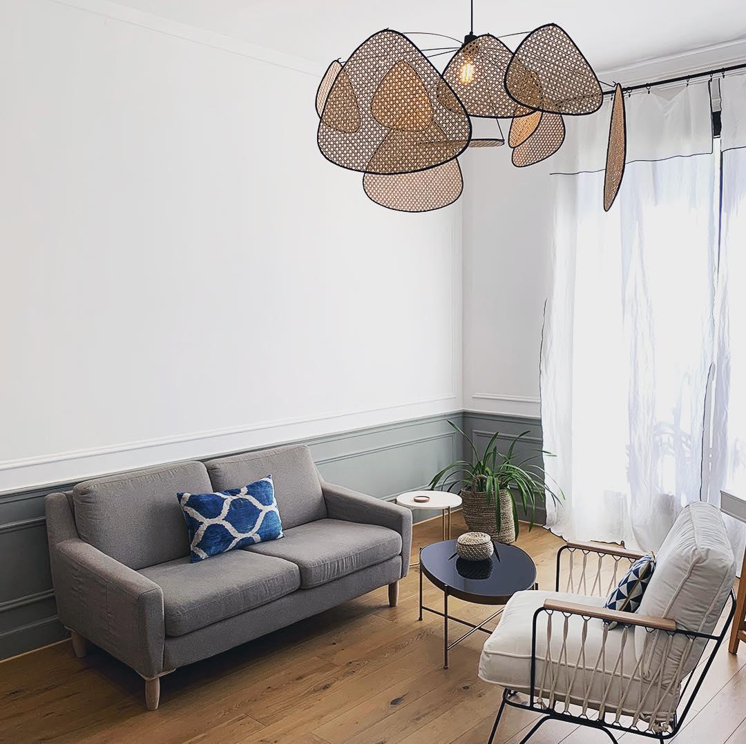 Lustra Pendant Light Rattan Swag Industrial