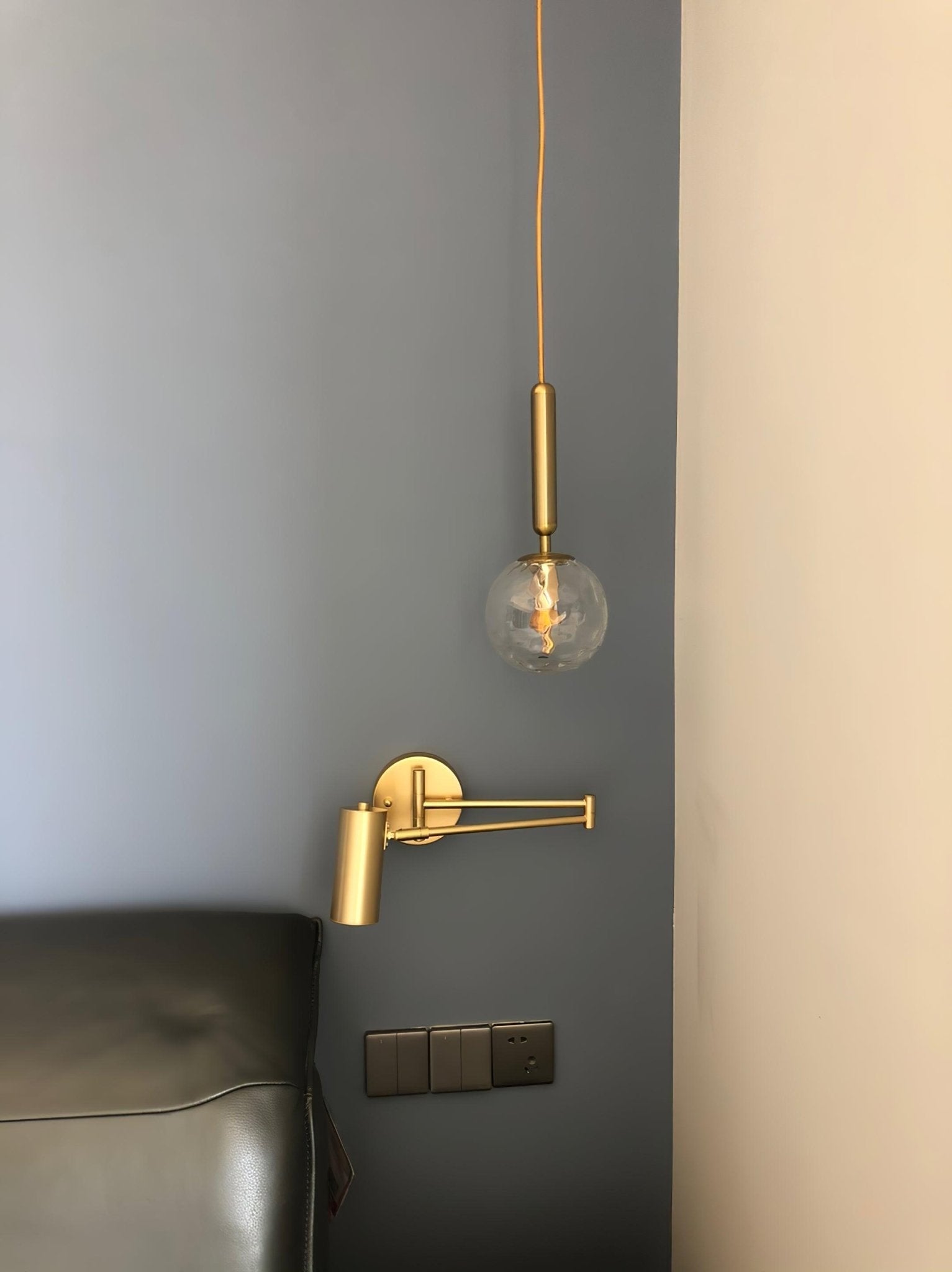 Lustra Wall Sconce Brass Swing Arm Adjustable